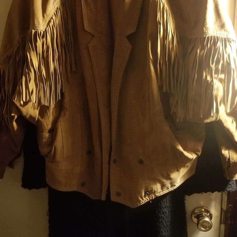 Tan Suede Fringed Jacket